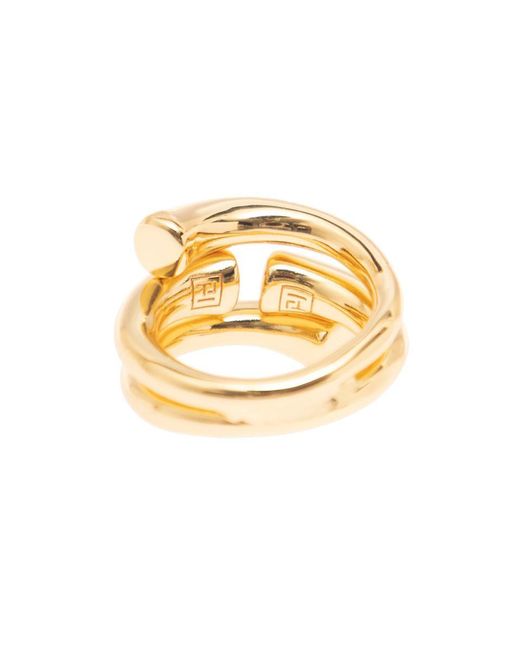 FEDERICA TOSI Metallic 'new Tube' Gold-colored Ring In 18k Gold-plated Bronze Woman