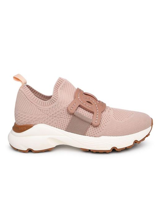 Tod's Pink Knit Sneaker Shoes