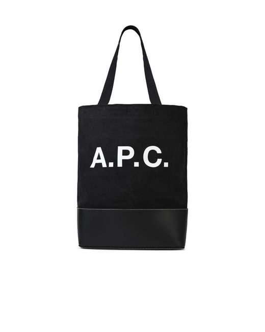 A.P.C. Black Small 'Shopping Axel' Cotton Bag for men