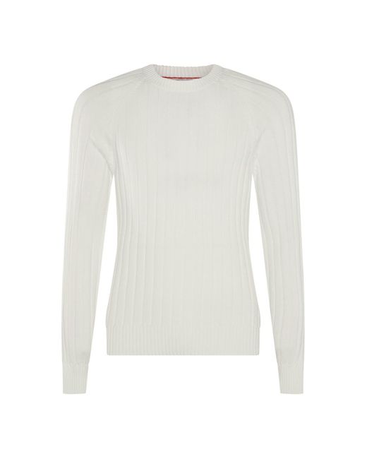Brunello Cucinelli White Sweaters Beige for men