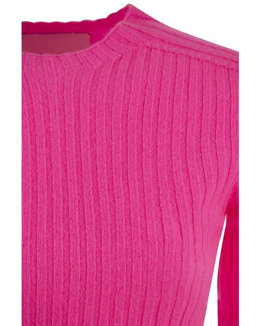 Vanisé Pink Lulu - Ribbed Cropped Cashmere Knitwear