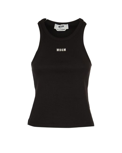 MSGM Black Tops With Logo
