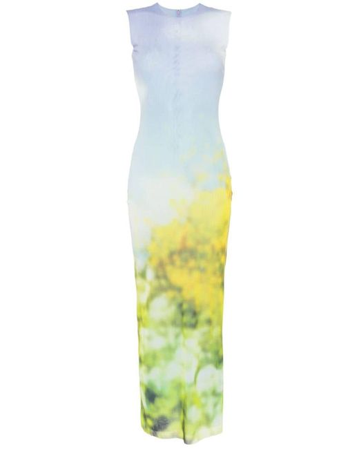 Acne White Printed Long Dress