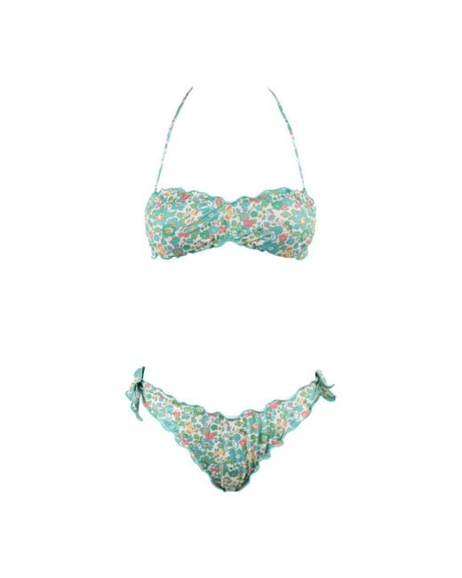 Mc2 Saint Barth Green Betsy Print Bandeau Bikini