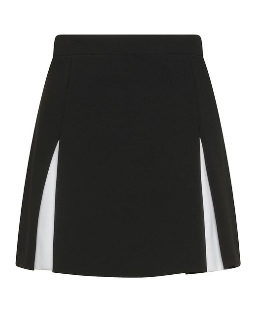 Moschino Black Bicolor Pleated Mini Skirt