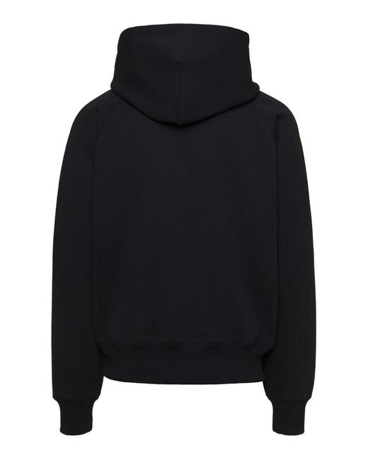 AMI Black Hoodie With Logo Detail for men