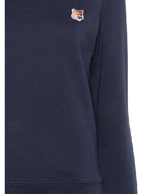 Maison Kitsuné Blue Fox Head Cotton Sweatshirt