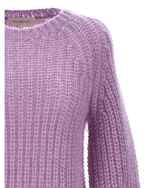 Zimmermann Purple Mohair Blend Sweater Sweater, Cardigans