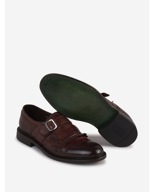 Green George Brown George Buckle Shoes for men
