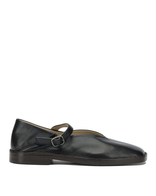 Lemaire Black Mary Jane Leather Ballet Flats