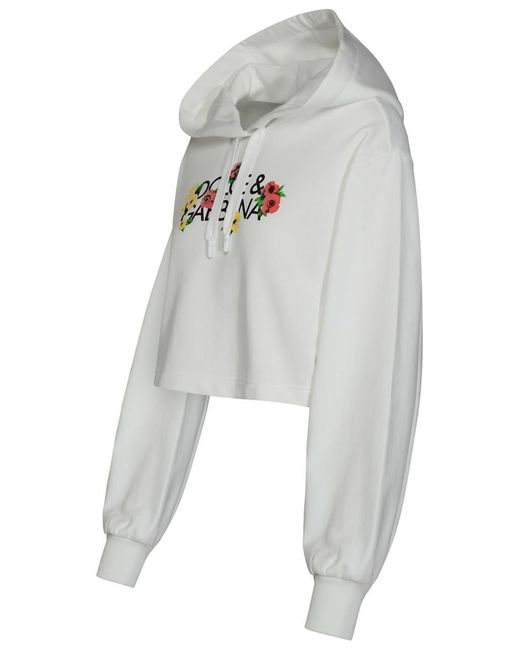 Dolce & Gabbana Gray White Cotton Sweatshirt