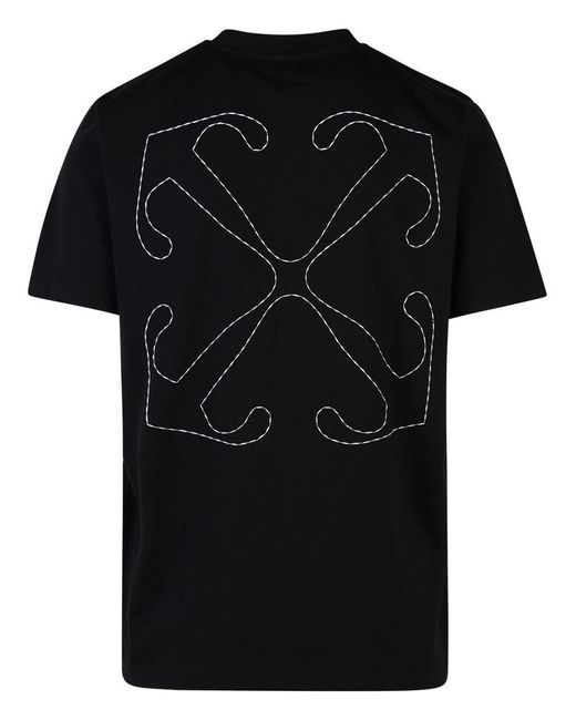 Off-White c/o Virgil Abloh Black Off- 'Stitch Arrow' Cotton T-Shirt for men