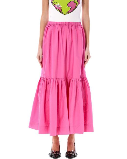 Ganni Pink Midi Skirt