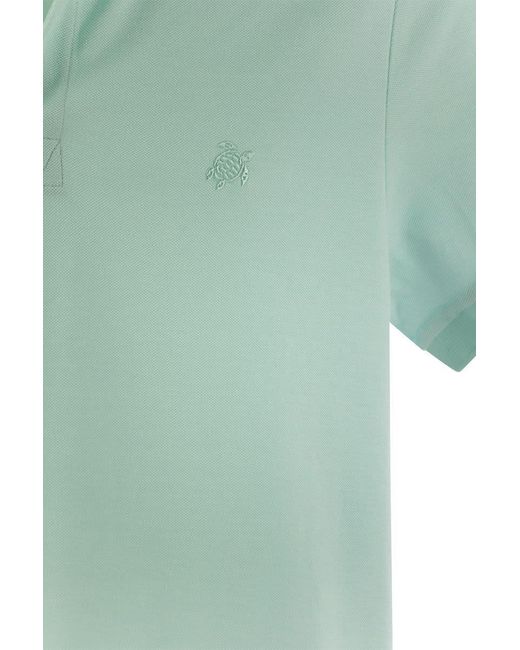 Vilebrequin Green Short-Sleeved Cotton Polo Shirt for men