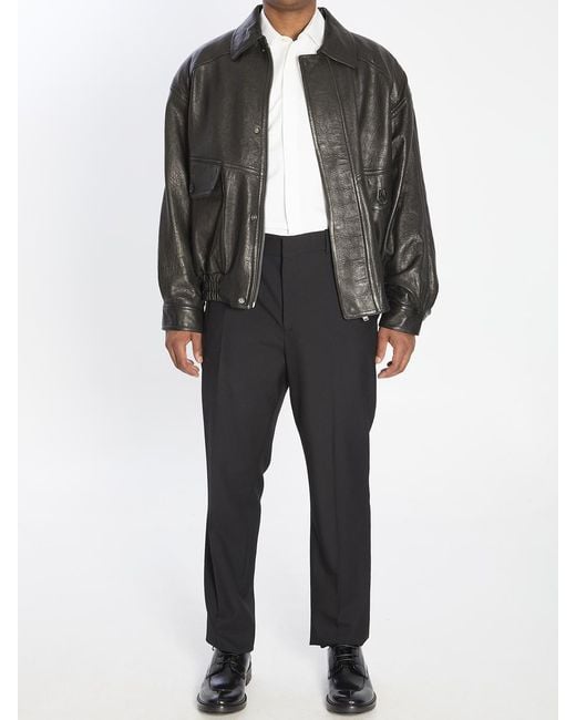 Saint Laurent Gray Balloon Bomber Jacket for men