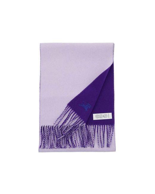 Burberry Purple Reversible Cashmere Scarf