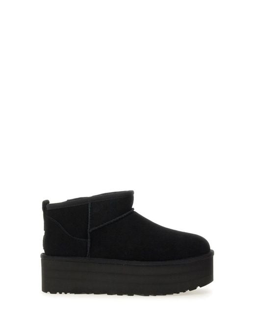 Ugg Black Classic Ultra Mini Boot With Platform