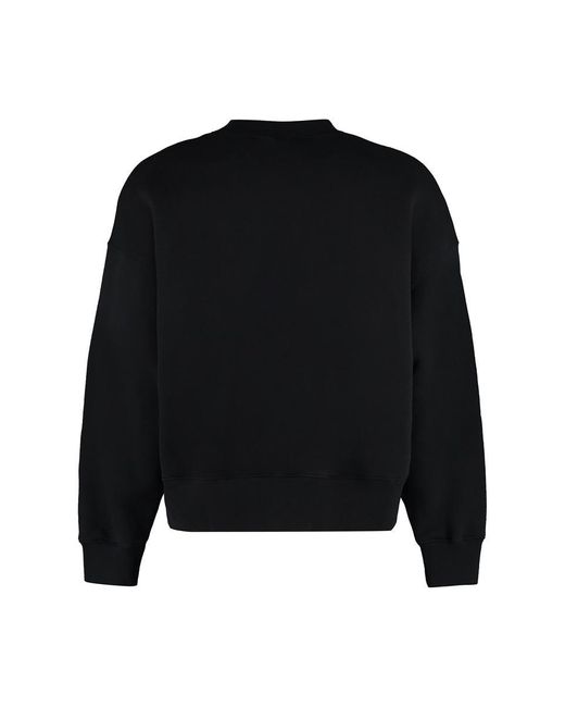 Palm Angels Black Cotton Crew-neck Sweatshirt With Logo for men