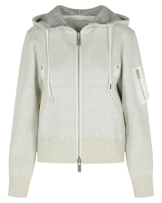 トップス Sacai women sweatshirt Sacai Women's Gray Cotton Blend Sweatshirt