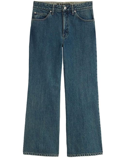 Jil Sander Blue Denim Wide-Leg Jeans
