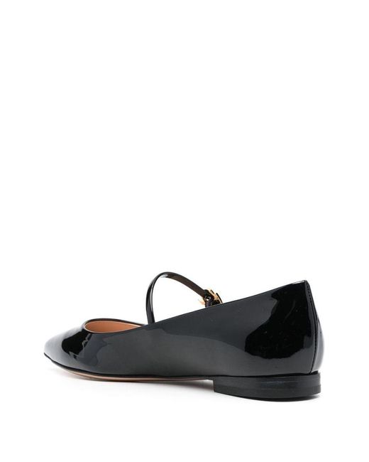 Gianvito Rossi Ribbon Jane Patent Leather Ballet Flats in Black | Lyst