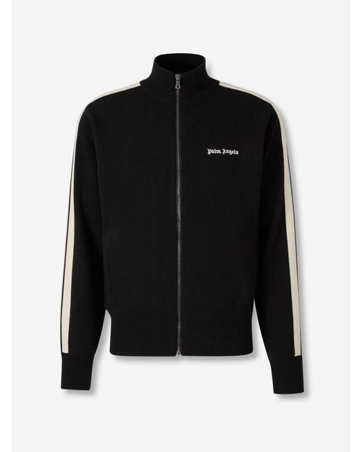 Palm Angels Black Jacket With Embroidered Logo for men