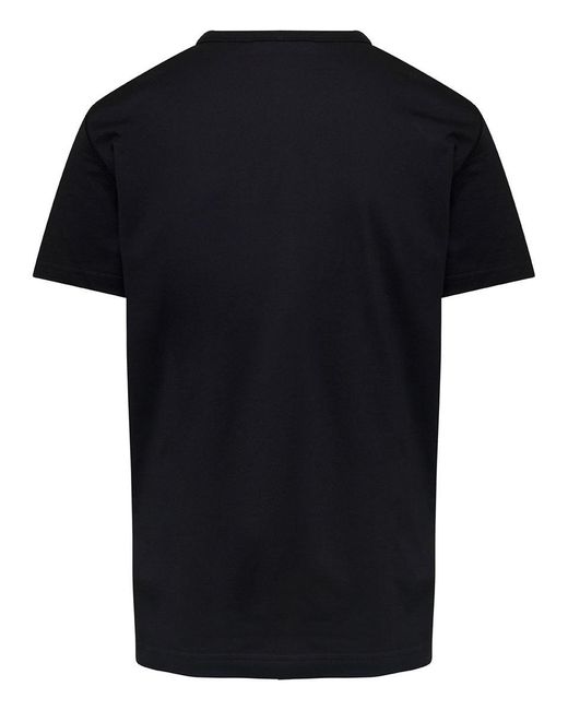 Dolce & Gabbana Black T-shirt With Logo Plate On The Chest In Cotton Man for men