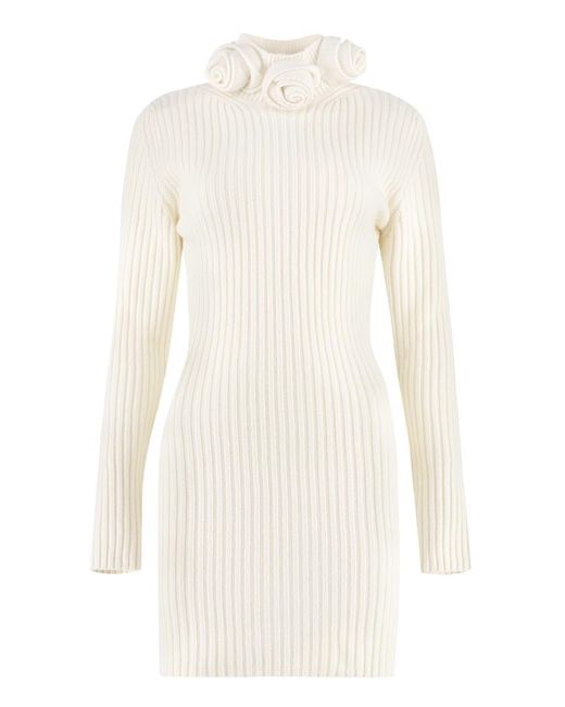 Blumarine White Virgin Wool Dress