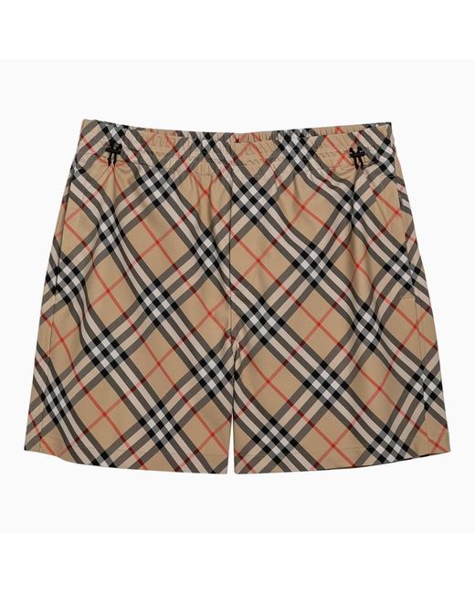 Burberry Brown Check Pattern Swimming Costume for men