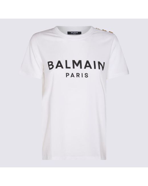 Balmain White T-shirts And Polos