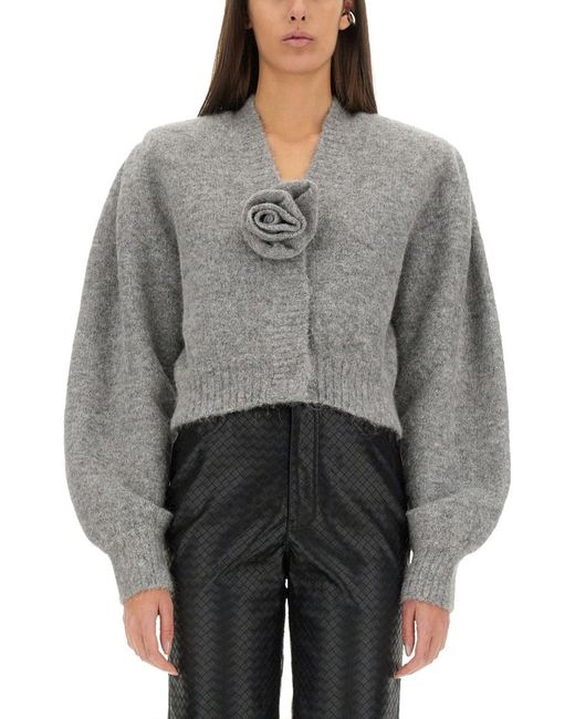 ROTATE BIRGER CHRISTENSEN Gray Cropped Cardigan