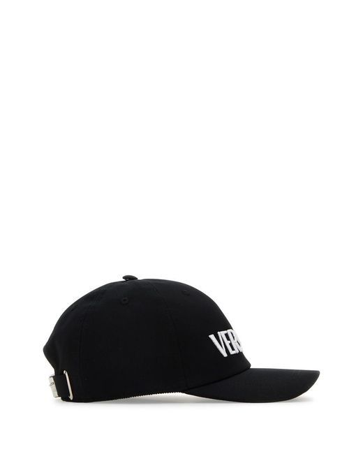 Versace Black Cotton Baseball Cap