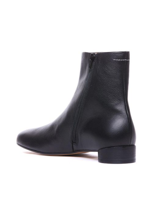 MM6 by Maison Martin Margiela Black Leather Ankle Boots 25 for men