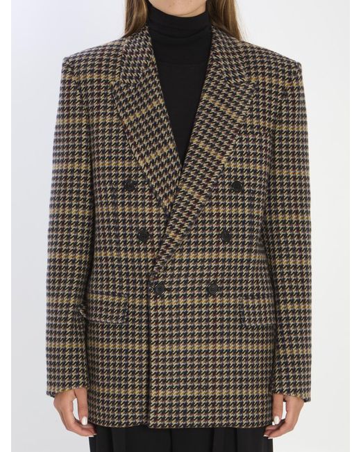 Saint Laurent Multicolor Checked Wool Jacket
