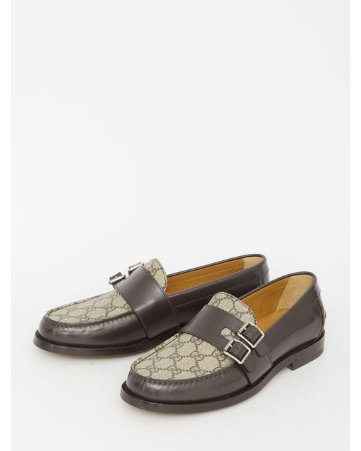Gucci White Buckle Loafers With GG for men