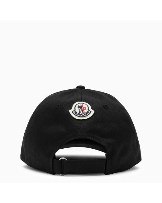 Moncler Black Baseball Cap With Logo for men
