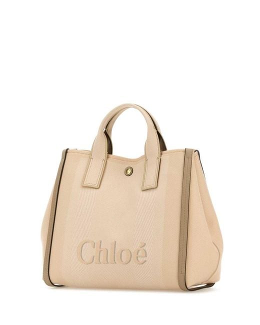 Chloé Natural Canvas Carry Shopping Bag