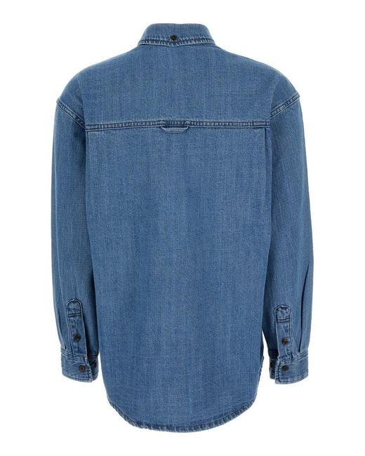 DUNST Blue Denim Shirt With Contrasting Stritching