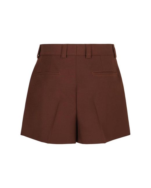Gucci Brown Logo-Embossed Tailored Wool-Twill Shorts for men