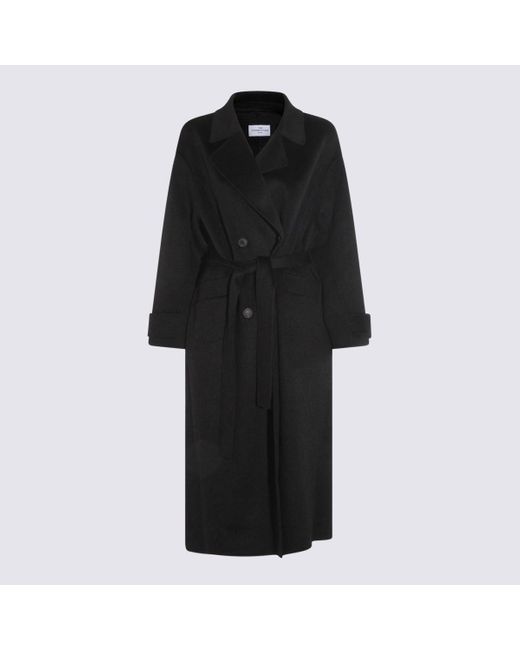 The Dynamis Studio Black Dark Grey Wool Coat