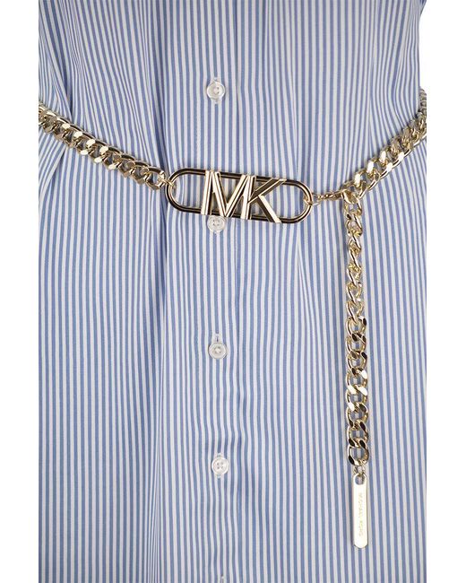Michael Kors Blue Chain Short Shirtdress