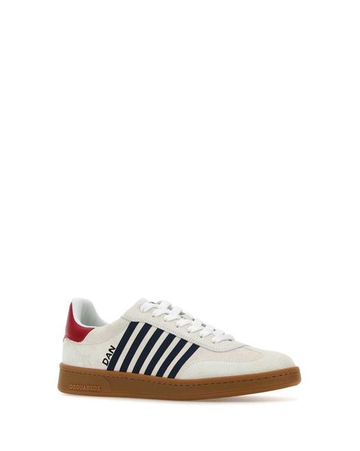 DSquared² White Dsquared Chalk Suede Boxer Sneakers for men