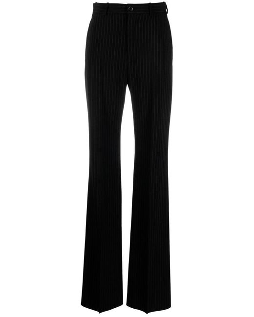 Balenciaga Black Pinstripe Straight-leg Trousers