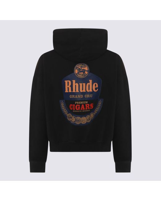 Rhude Black Multicolour Cotton Sweatshirt for men