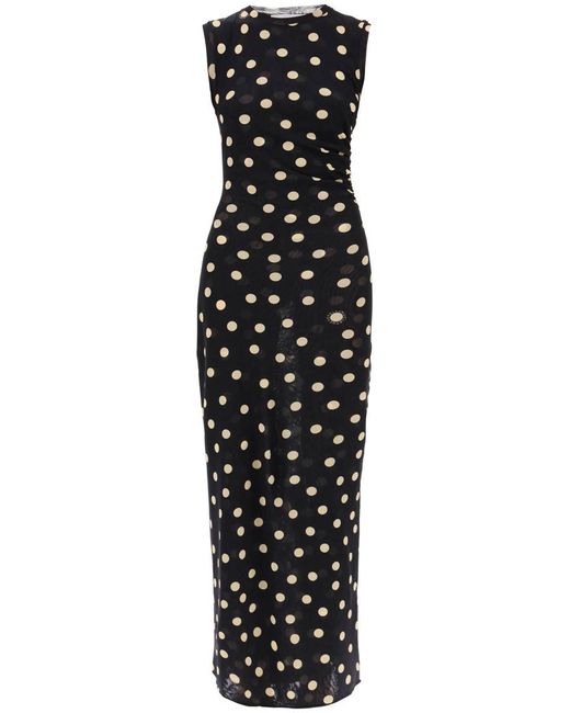Stella McCartney Black Long Semi-Transparent Jersey Dress