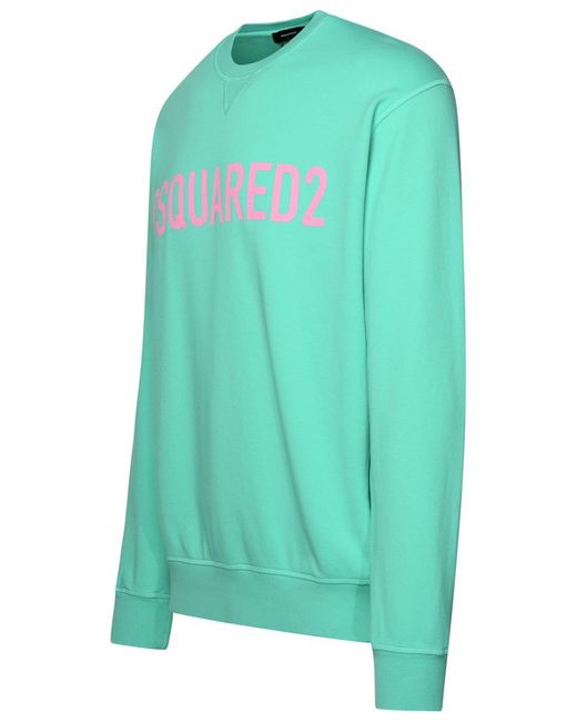 DSquared² Green Mint Cotton Sweatshirt for men