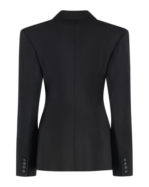 Mugler Black Single-Breasted One Button Jacket