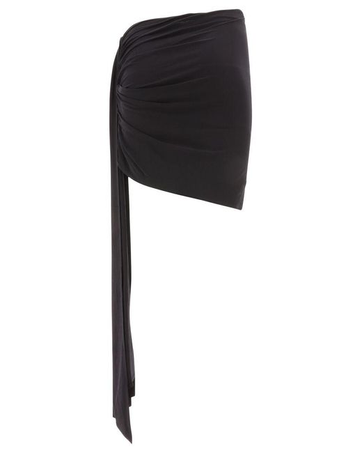 Magda Butrym Black Asymmetrical Sash Skirt