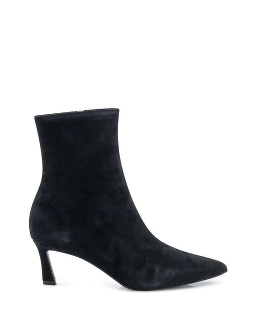 Steve Madden Black Suede Ankle Boots With Medium Heel