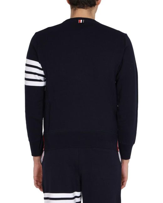 Thom Browne Blue 4bar Stripe Inlay Sweatshirt for men